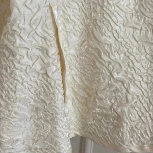 Victor Costa Womens White Gathered Fabric Light Jacket - Picture 3 of 6